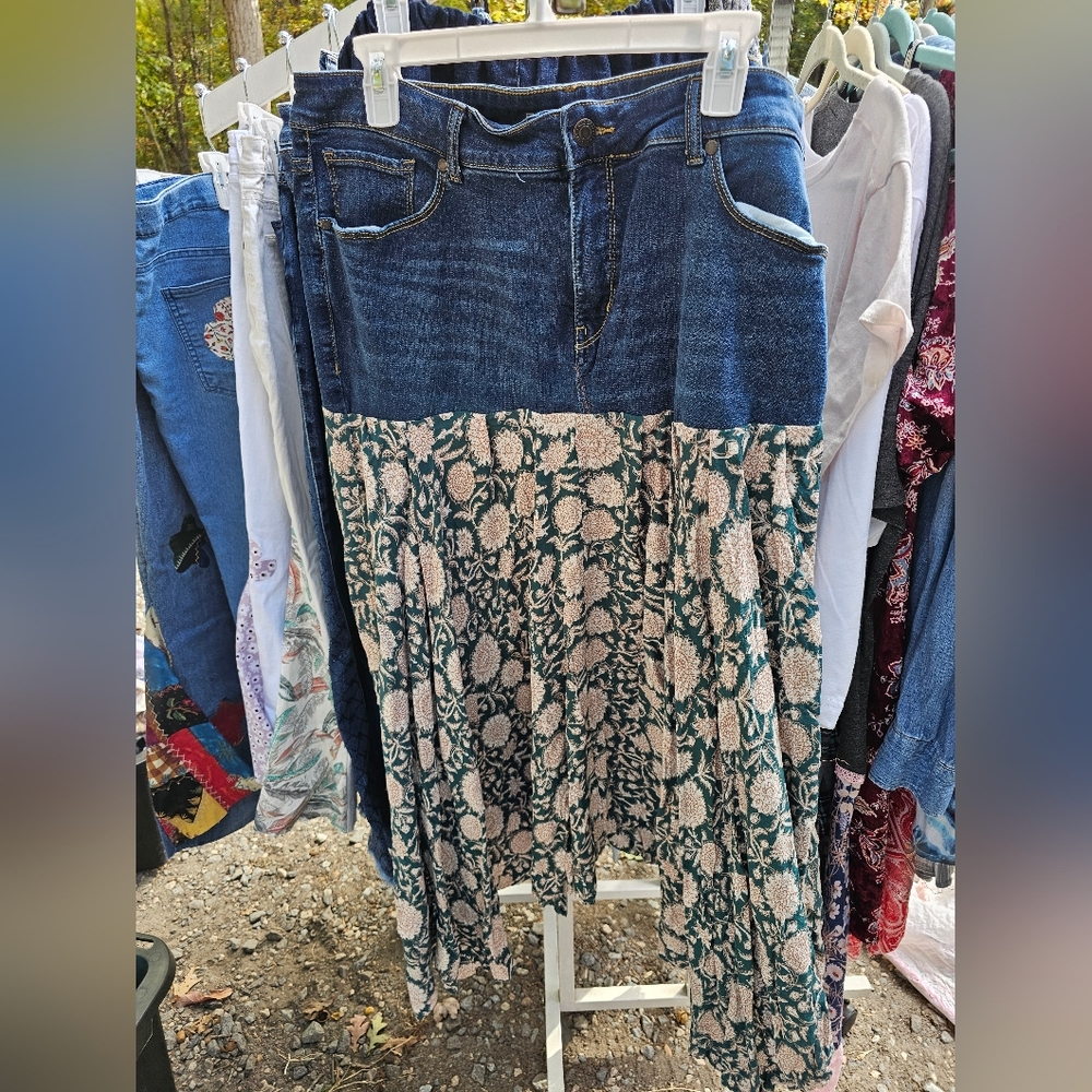 Floral Denim Women's Skirt
